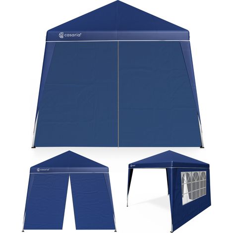 CASARIA® Gazebo Pop-up 3x3m Padiglione Incl 2x Pannelli Laterali Colori a Scelta Blau (de)