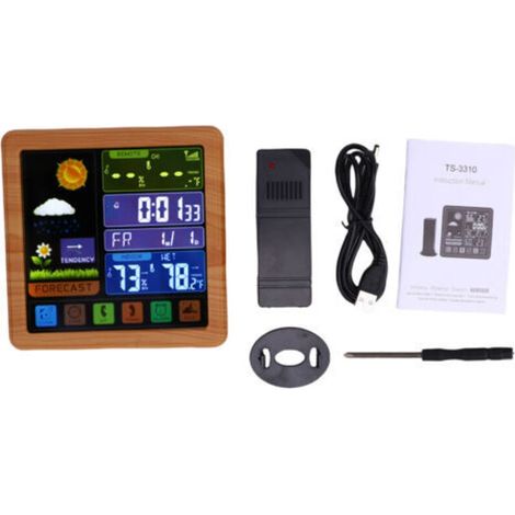 Orologio meteo wireless con touchscreen multifunzione e display a colori per visualizzare temperatura interna ed esterna, umidità e previsioni del tempo. (1/5)