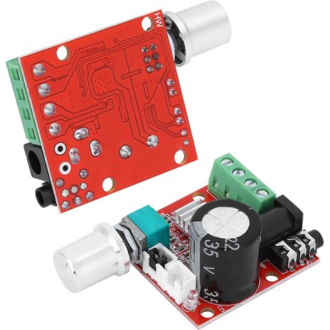 Carte d'amplificateur mini stéréo numérique avec potentiomètre de volume audio PAM8610, alimentation CC 8V-12V (1/5)