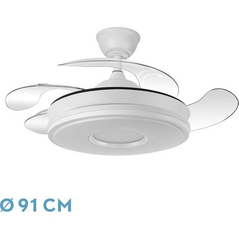 Dani Gleichstromventilator 59W Weiß 4 Flügel 6980 lm 6 Geschwindigkeiten 91cm 3CCT Fernbedienung (1/4)