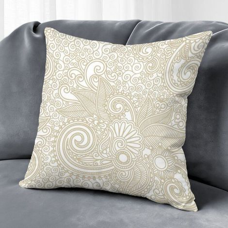 Housse de coussin fleurs jardin, décoration intérieur extérieur,40×40cm (1/5)