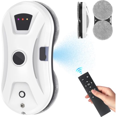 Robot nettoyeur de vitres – Pulvérisation automatique, suction 5600 Pa, sécurité anti-chute (20‑30 min), télécommande, trajectoire Z, 10 chiffons – Idéal pour fenêtres, miroirs, carrelage (1/5)