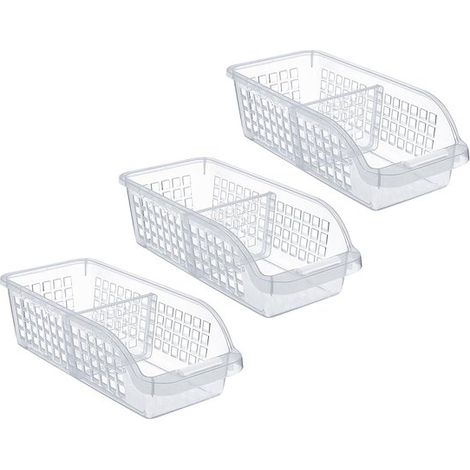 Organizador de nevera con separador - caja de almacenamiento transparente - 3 piezas - plástico (1/5)