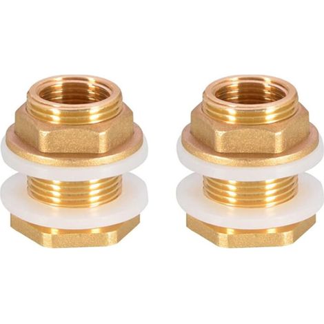 Raccord de tuyau de réservoir en laiton : Adaptateur 3/4 po pour raccordement aux réservoirs d’eau de pluie. (1/5)