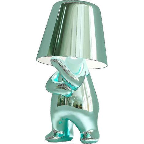 Lampe Penseur, Lampe de table tactile, Lampe de bureau LED représentant un petit penseur doré et créatif, DecorMr whyColorful (1/5)