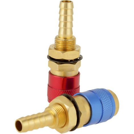 Raccord Rapide Connecteur d'Adaptateur Refroidi à l'Eau pour Raccordement Rapide eau/gaz entre le chalumeau et le bouchon de la Torche de Soudage TIG 8 mm deux couleurs (1/5)
