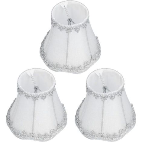 Lustre moderne 3 pièces pour bougies E14, abat-jour à clipser, décoration intérieure (1/4)