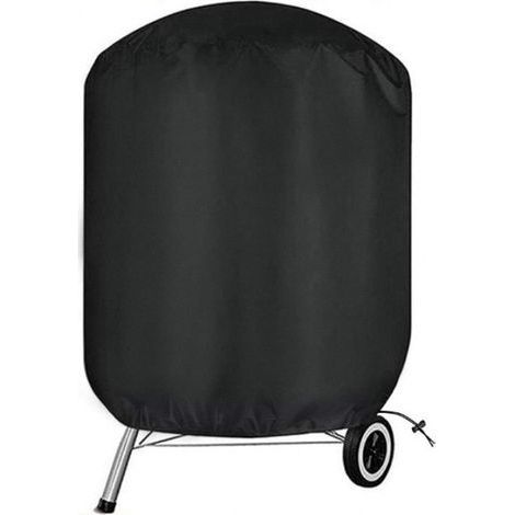 Weber Grillabdeckung, Weber Outdoor-Grillabdeckung, wasserdichte runde Weber Grillabdeckung aus 420D Oxford-Gewebe, Schwarz (Ø 71 x 79 cm) (1/5)