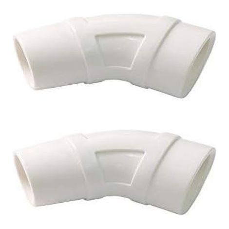 Adaptateur de tuyau coudé à 45 degrés (2 pièces) pour nettoyeurs de piscine W70244, W90146, R0532500, K12097 et AXV151, PVC, semi-flexible, 3,2 à 3,8 cm, anti-torsion, accessoires pour nettoyeurs de p (1/4)
