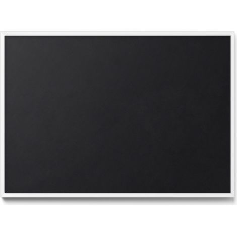 Tableau Magnétique en Métal Tableau pour Magnet - Motif Couleur noire - Minimaliste - Cadre Blanc - 100x70 cm - Plaque Magnétique
