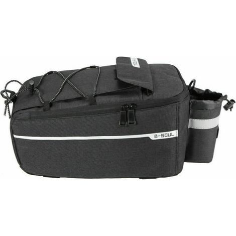 Sac Arrière Vélo - 38 x 15,5 x 16 cm - Réfléchissant - Bandoulière Intégrée - Noir ou Gris - 1 Pièce (1/4)
