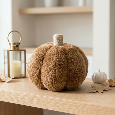 Rustic Faux Brown Pumpkin Ornament (1/2)