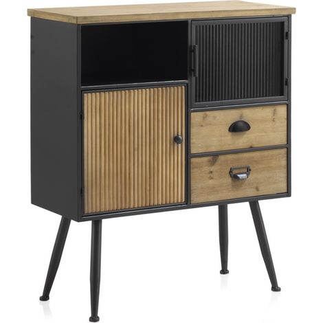 Buffet en métal avec plateau en bois (1/5)