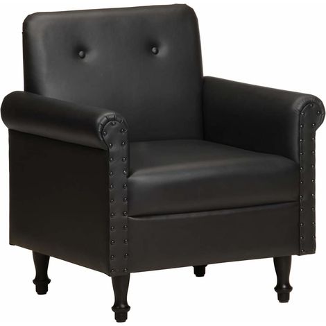 Chaise cabriolet noir cuir véritable vidaXL