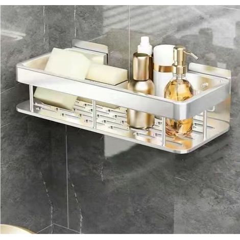 Étagère murale à ventouses Étagère murale à ventouses sans perçage pour salle de bain, toilettes, lavabo et cuisine (1/5)