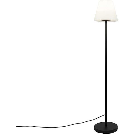 Außen Stehlampe schwarz mit weißem Schirm IP65 25 cm - Virginia