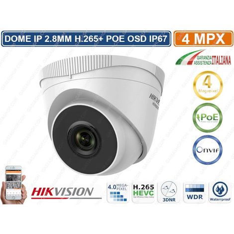 HIKVISION HWI-T240H TELECAMERA DOME IP HD+ 4MPX 2.8MM H.265+ POE OSD IP67 (1/6)