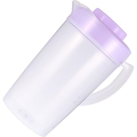 Cruche en plastique transparente avec couvercle, grande capacité pour eau, lait et jus, récipient pour réfrigérateur (1/5)
