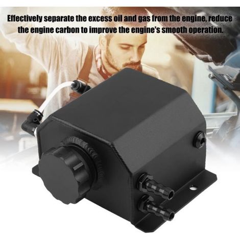 Reniflard de bidon d'huile moteur Bouteille de réservoir de reniflard en alliage d'aluminium modifié pour auto filtre (1/4)