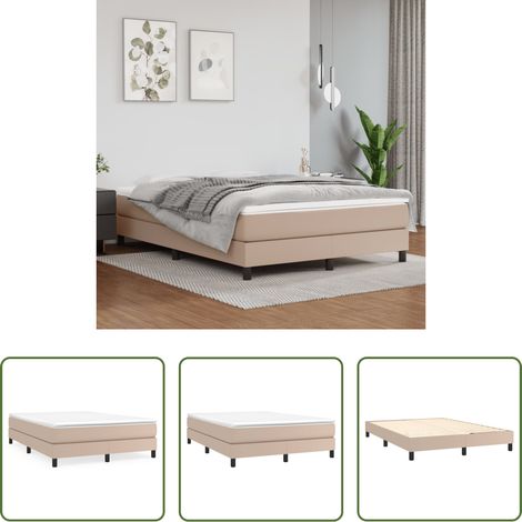 Kunstlederbett - Boxspringbettgestell Cappuccino-Braun 140x200 cm Kunstleder (1/5)