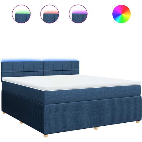 Maison Exclusive - Cama box spring con colchón tela azul 180x200 (1/5)