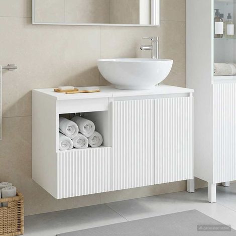 vidaXL Bathroom Furniture Set 2 pcs High Gloss White Engineered Wood (1/5)