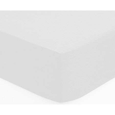 Lenzuolo con angoli elasticizzati 140x190 cm, sovrapposizione di 30 cm, cotone, bianco (1/3)