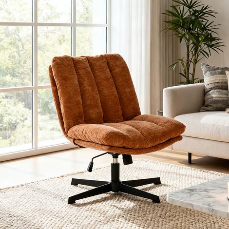Meubles Cosy CONFOD poltrona relax regolabile in altezza, girevole 360°, funzione tilt 15°, rivestimento in ciniglia rosso mattone (1/5)