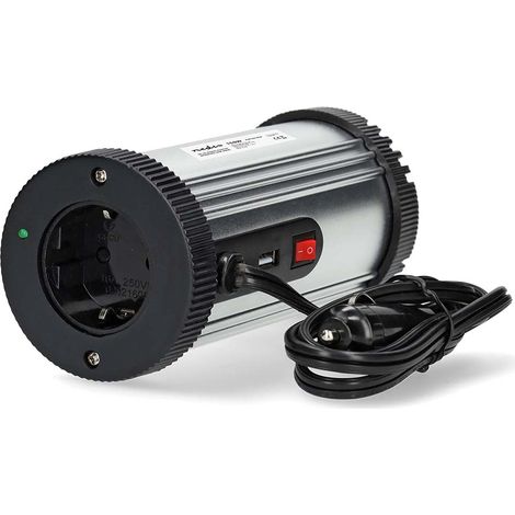 Inversor de energia de onda sinusoidal modificada tension de entrada 12 v dc salidas de potencia type f cee 73 usb a 230 v ac 50 hz 150 w potencia maxima de salida 300 w toma del