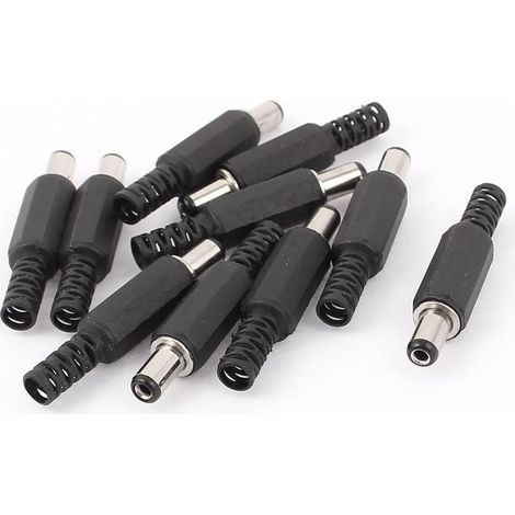 10 pièces connecteurs 5,5 mm x 2,1 DC Klinkenstecker Außen Stecker Adapter Netzkabel, Verteiler &