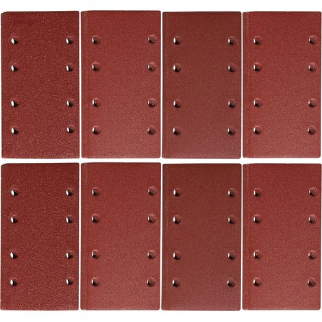 CSPARKV 48 hojas de lija para lijadora orbital de 93 x 185 mm, 8 agujeros, grano 40, 60, 80, 120, 180, 240, 320 y 400 (1/5)