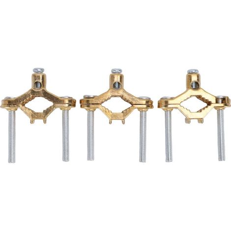 Lot de 3 colliers de mise à la terre pour tuyau d'eau, en alliage de cuivre haute conductivité, pour tuyaux de 1/2 à 1 pouce et tiges de cuivre (1/5)