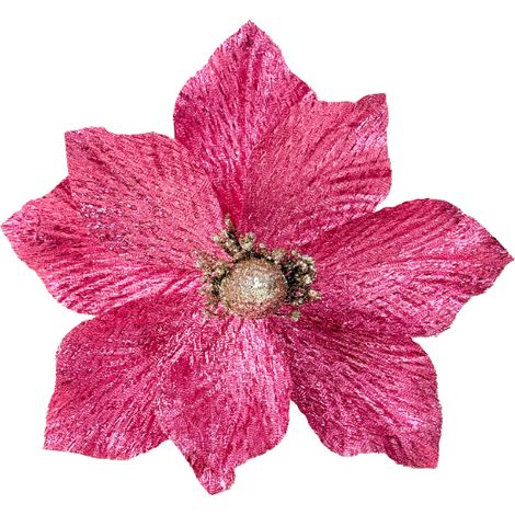 Flores para el árbol de Navidad - Magnolia fucsia en vara de 21 cm (1/5)