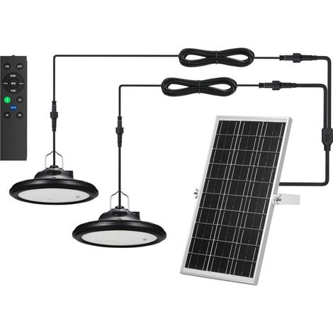 2 Solar Lights for Outdoor and Indoor Use, 4500 mAh, 3 Colors/4 Modes, Hanging Solar LED Light with Remote Control, IP66, Water Resistant, USB Charging, Hanging Garden Light [Energy Class (1/5)