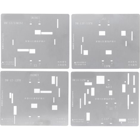4 Pcs Screen Cable Protection Stencil Stainless Steel LCD Screen Cable Touch IC Protection Stencil for IOS 11 12 13