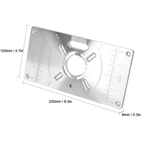 Placa de inserción para mesa de fresadora de madera, placa de grabado reversible para máquina de corte de aluminio, con 4 anillos. (1/5)