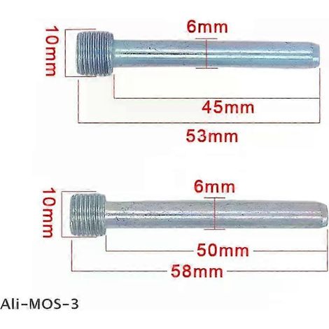 P53/58mm Motorrad-Unterpumpen-Scheibenbremsbelag-Befestigungsschraube Sechskant-Führungsbolzen Führungsstift M10 Gewinde 10mm Steigung (1/4)