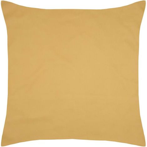 Taie d'oreiller unie moutarde en coton percale 63 x 63 cm (1/5)