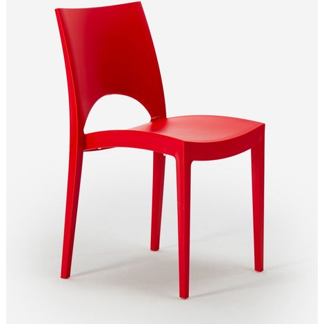 Silla de cocina Paris Grand Soleil de Polipropileno Apilable - Rojo