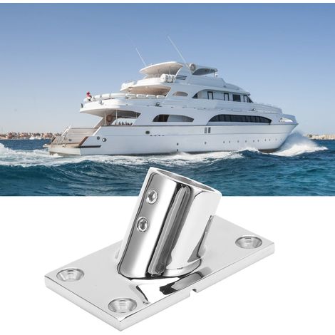 Base de main courante pour bateau en acier inoxydable, angle de 60°, montage rectangulaire pour tube de 22mm/0.9in