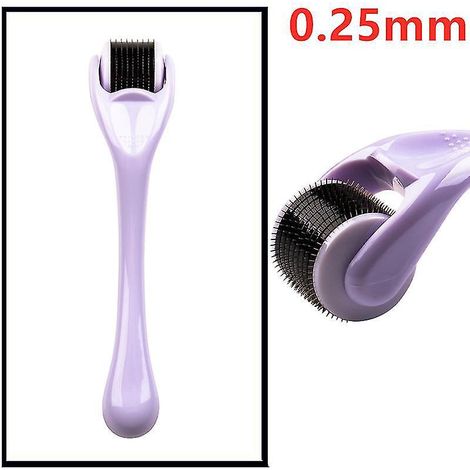 Mikronadelroller für Haut, Bart und Haar (0,2 mm, 0,25 mm und 0,3 mm Nadeln) - Gesichtsreinigungsgerät mit Mikronadeln (540 Nadeln) für Gesicht, Körper und Haarwachstum - Weiß (0,25 mm)