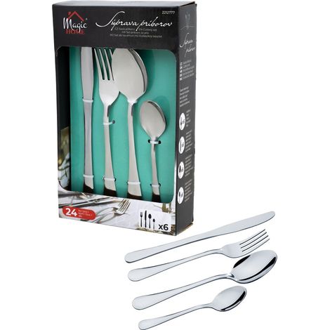 Couverts MagicHome, de table, couteau, fourchette, cuillere, acier inoxydable, set de 24 pcs
