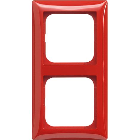 Cadre de recouvrement BUSCH-JAEGER 1722-917, 2 postes, balance-SI, rouge RAL3020