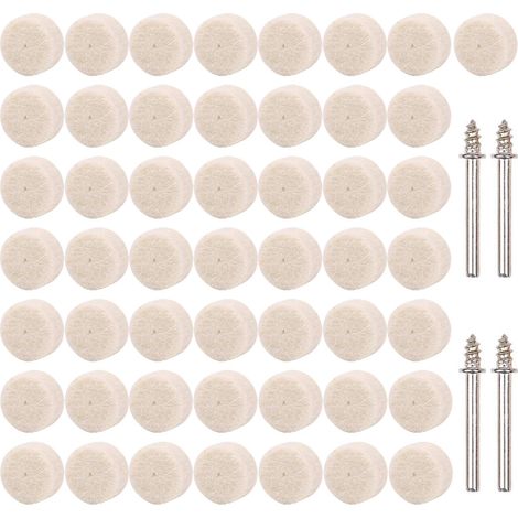 Têtes de Polissage, 50 PCS Roue de Polissage en Laine, Accessoires de Polissage de Meule de Polissage avec Tige Métal Pour Accessoires Dremel Outils Rotatifs (1/5)