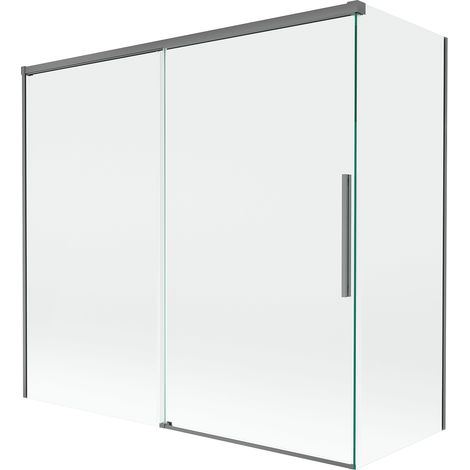 Mexen Rox paroi de douche 2 battants coulissants 170 + 75 x 150 cm, transparent, gun metal - 8C9-170-075-95-00
