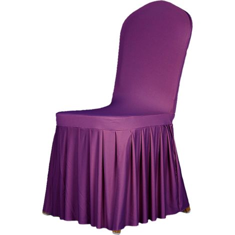 Funda plisada para silla, de poliéster, para - Morado (1/5)