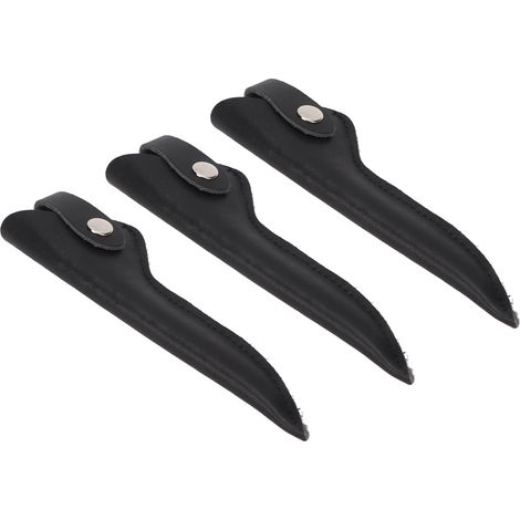 Étui à ciseaux de coiffure 3 pièces, pochette minimaliste en simili cuir, sac barber pour tondeuse et ciseaux, accessoire salon de beauté professionnel (1/5)