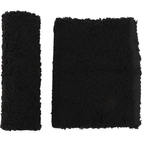Lot de 2 coussins d'accoudoirs confortables en peau de mouton, pour chaises de bureau et de transport (noir). (1/5)