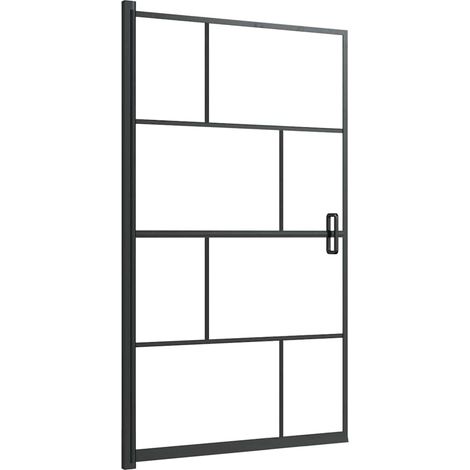 Maison Exclusive - Mampara de ducha ESG negro 80x140 cm (1/5)