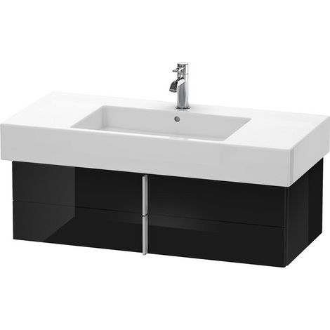 Mobile Vanity Duravit Vero Vanity 6214 a parete, con 2 cassetti, 1000mm, Colore (anteriore/corpo): Laccato nero lucido - VE621404040